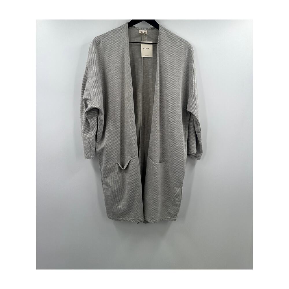 DONNI Ribbed Sandwash Cardigan Longer Length NWT OneSize